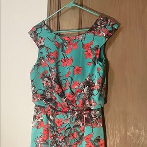 Jessica Simpson Turquoise and Red Floral Midi Dress. Bundle and save!!